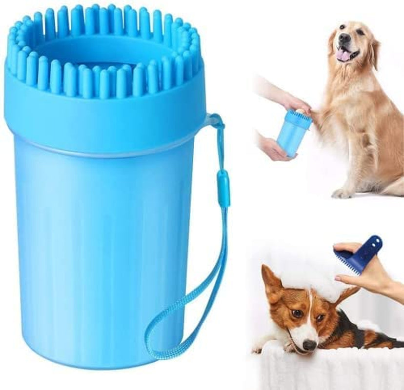 Dog Paw Cleaner Set, 2 in 1 Silicone Dog Paw Washer Cup for Grooming Muddy Paws, Dog Grooming Dog Cleaning Dog Foot Washer for Dog Cat (6.5 Inch)