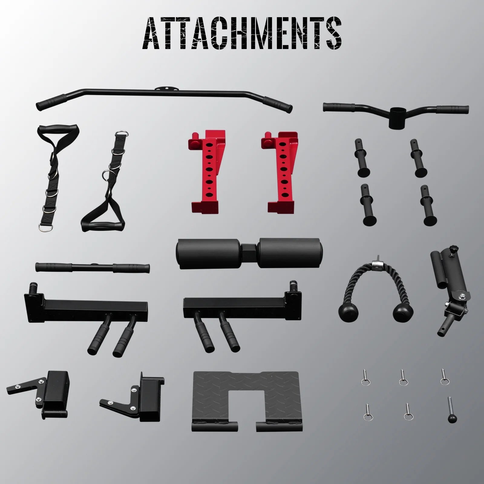 Smith Machine Home Gym, 2200 Lbs Power Rack Cage with Cable Crossover, Weight Bar, 360° Landmine, Barbell Holders and Other Attachments, Total Body Strength Training Cage