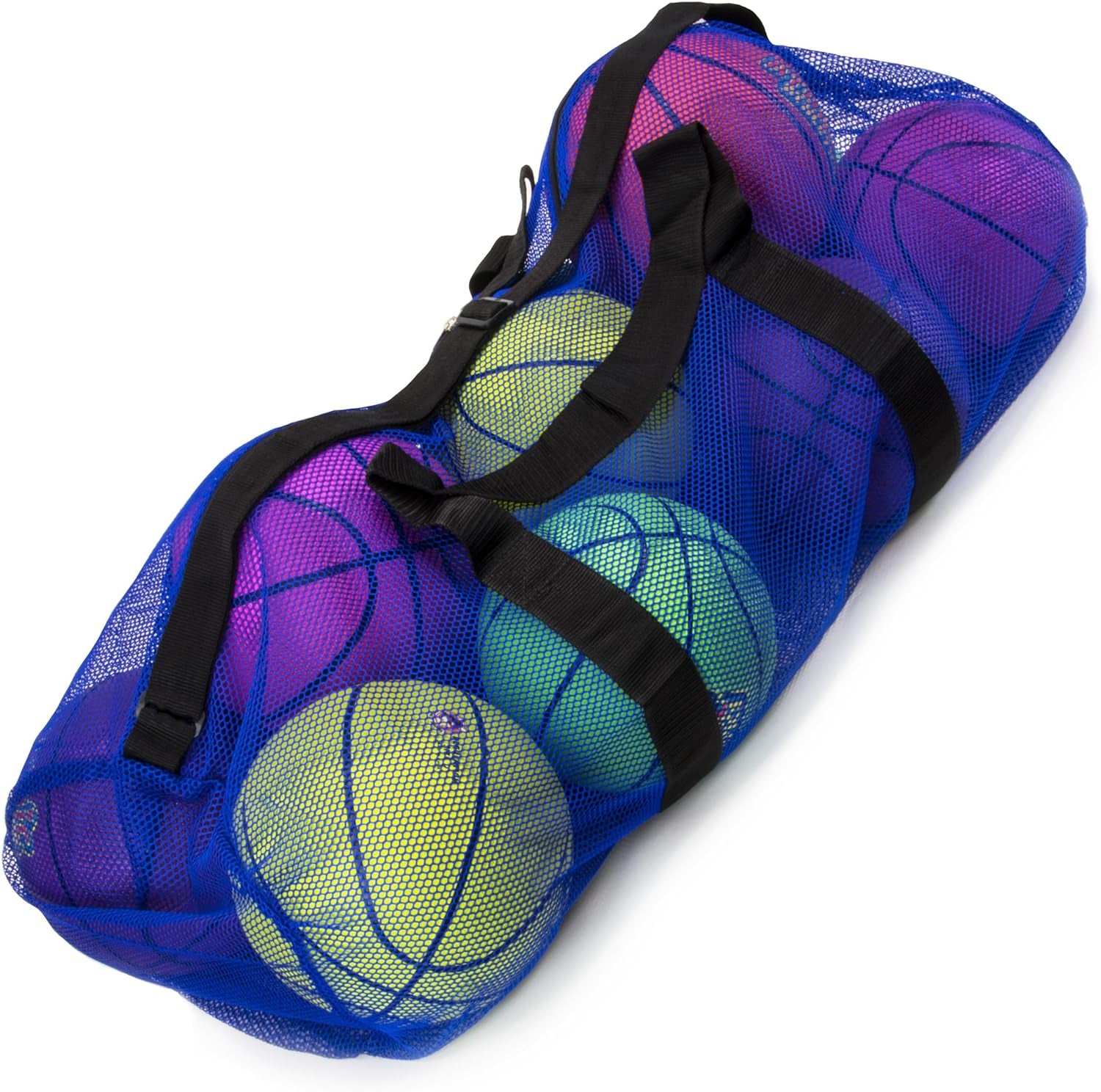39" Mesh Sports Ball Bag with Adjustable Shoulder Strap, Oversize Duffle - Great for Carrying Gym Equipment, Jerseys, & Laundry