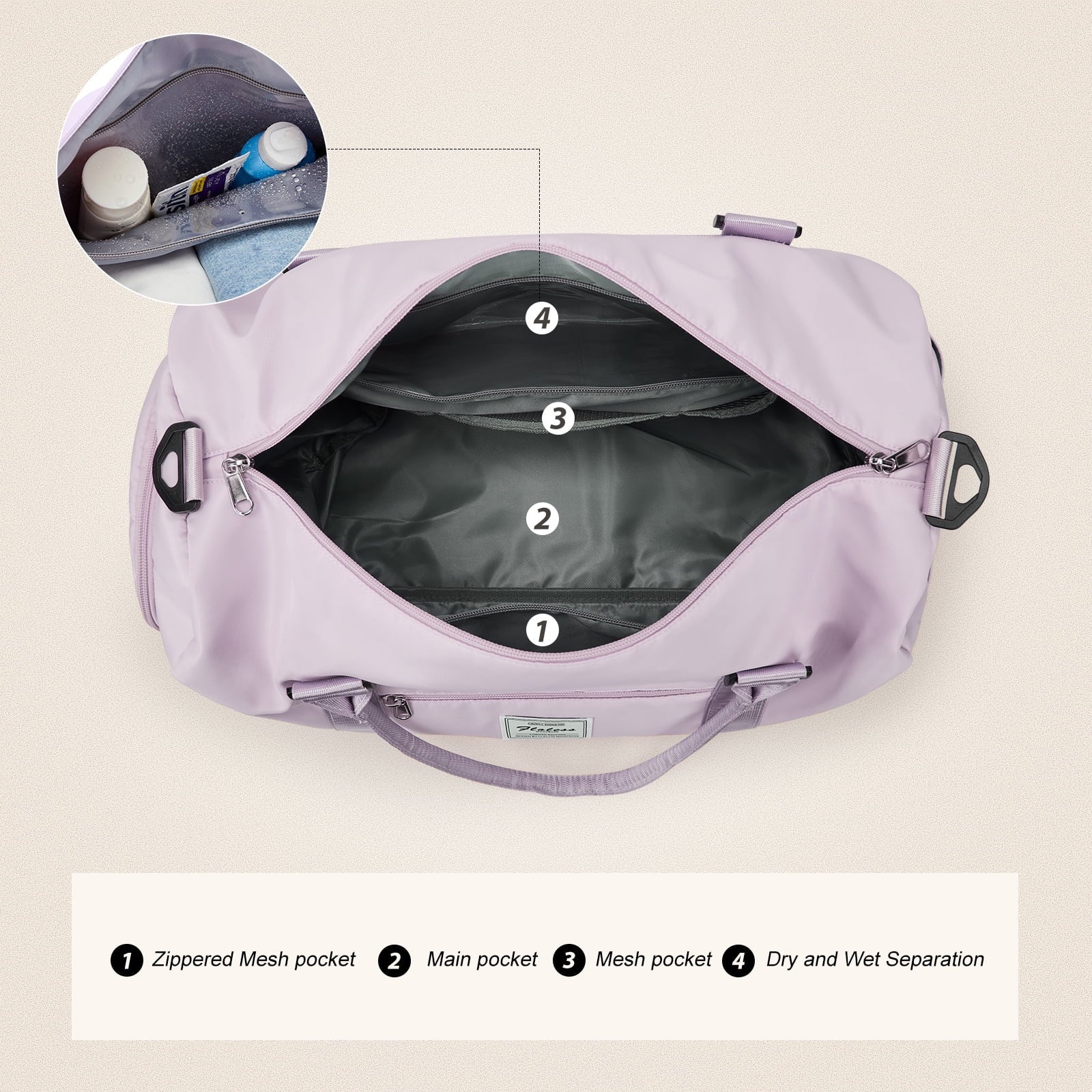 Gym Bag Womens Mens with Shoes Compartment and Wet Pocket,Travel Duffel Bag for Women for Plane,Sport Gym Tote Bags Swimming Yoga,Waterproof Weekend Overnight Bag Carry on Bag Hospital Holdalls