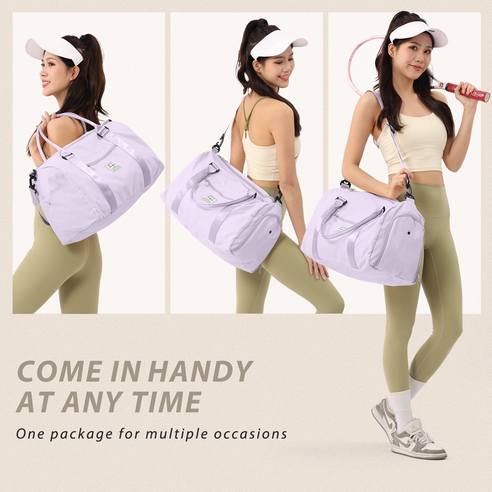 Gym Bag Womens Mens with Shoes Compartment and Wet Pocket,Travel Duffel Bag for Women for Plane,Sport Gym Tote Bags Swimming Yoga,Waterproof Weekend Overnight Bag Carry on Bag Hospital Holdalls