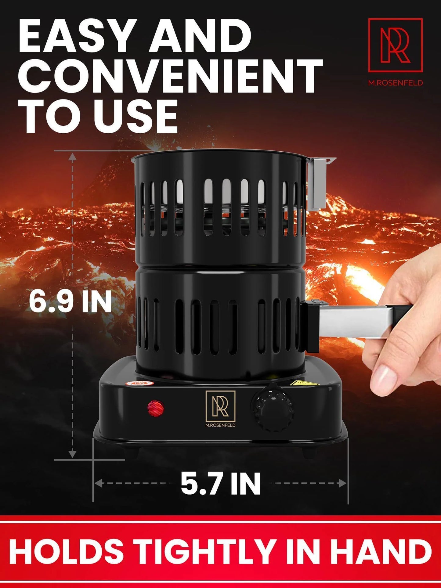 Premium Hookah Coal Burner Black Burner for Hookah 800W FIRE Tower