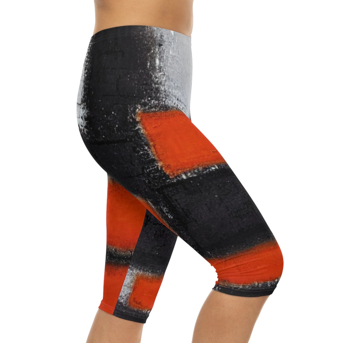 Women’S Capri Leggings RED ORANGE by Queennoble