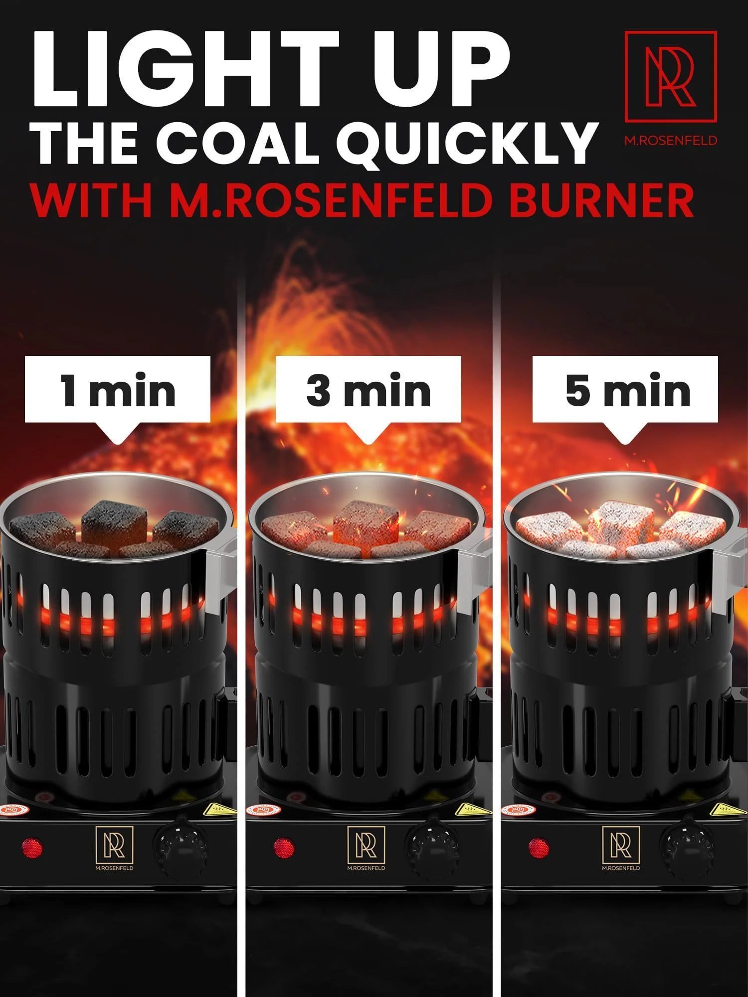 Premium Hookah Coal Burner Black Burner for Hookah 800W FIRE Tower