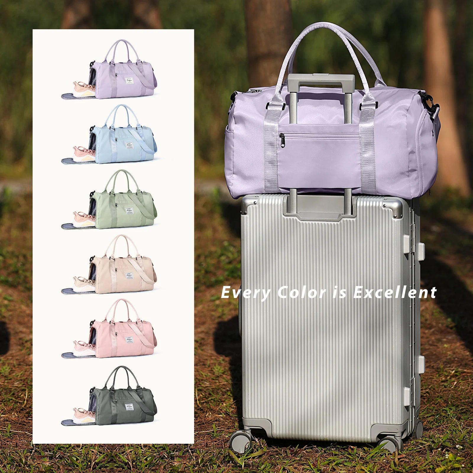 Gym Bag Womens Mens with Shoes Compartment and Wet Pocket,Travel Duffel Bag for Women for Plane,Sport Gym Tote Bags Swimming Yoga,Waterproof Weekend Overnight Bag Carry on Bag Hospital Holdalls