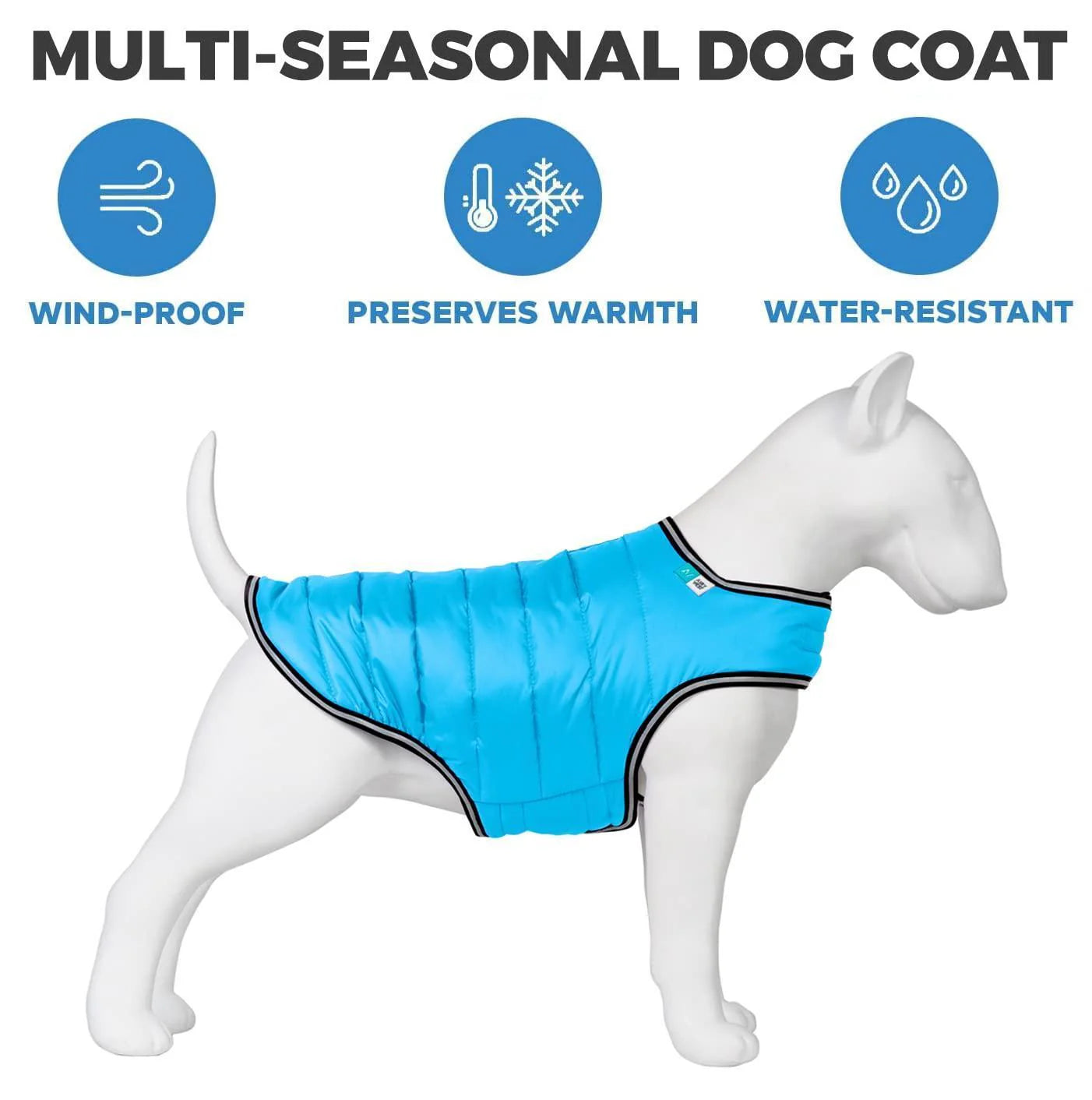Dog Winter Coat for Xsmall Dogs Blue Waterproof Dog Warm Jacket XS Size