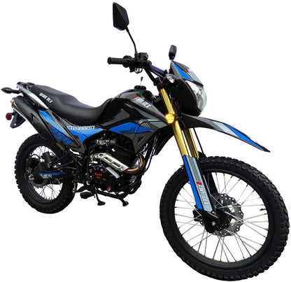 Hawk DLX 250 EFI Fuel Injection 250Cc Endure Dirtbike Motorcycle RPS Enduro Bike Hawk Deluxe 5 SPEED Dual Sports Street Bike Motorcycle (Black Color)