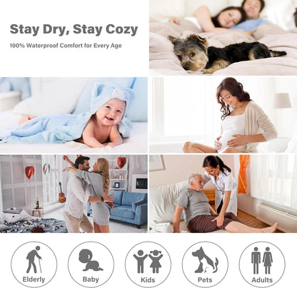 Waterproof Bed Blanket, Washable Leakproof Bed Cover for Couples, Reversible Protector Blanket for Couch Sofa, Stain Proof Blanket Pad for Adults, 80X60 Inches, Brown