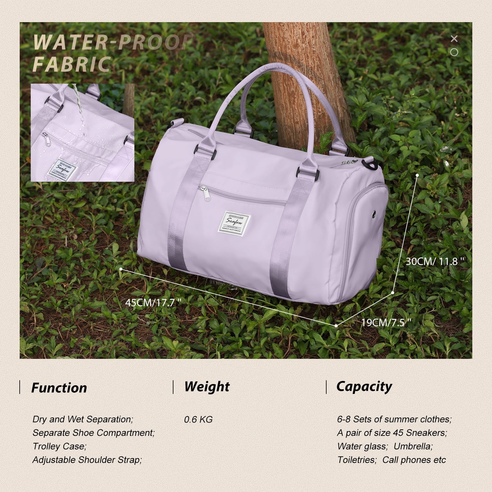 Gym Bag Womens Mens with Shoes Compartment and Wet Pocket,Travel Duffel Bag for Women for Plane,Sport Gym Tote Bags Swimming Yoga,Waterproof Weekend Overnight Bag Carry on Bag Hospital Holdalls