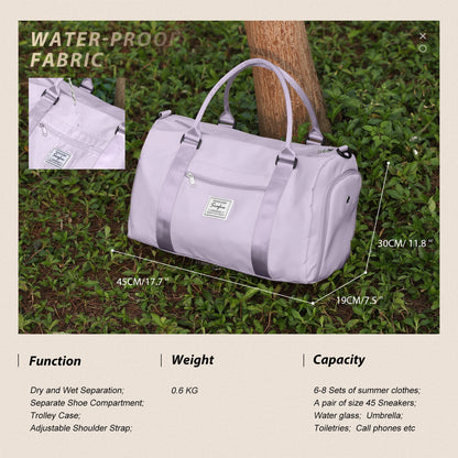 Gym Bag Womens Mens with Shoes Compartment and Wet Pocket,Travel Duffel Bag for Women for Plane,Sport Gym Tote Bags Swimming Yoga,Waterproof Weekend Overnight Bag Carry on Bag Hospital Holdalls