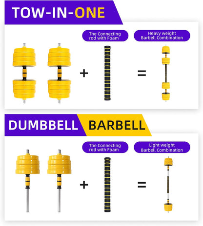 Weights, Dumbbell Set, Kettlebells, Adjustable Dumbbells, Barbell Weight Set, 20-40-50-70LB 3-In-1 Set, Non-Slip, All-Purpose