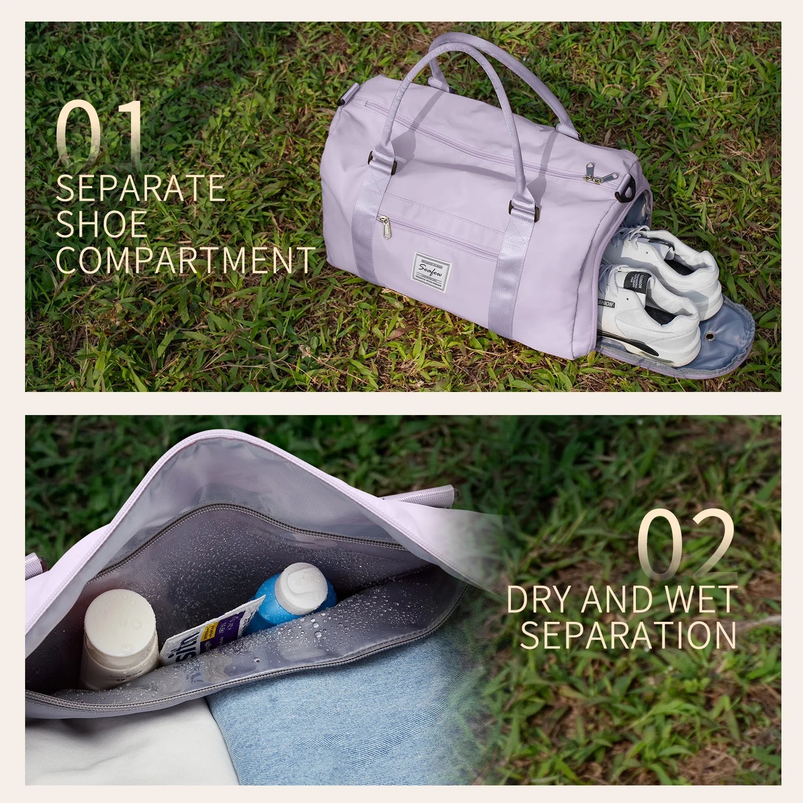 Gym Bag Womens Mens with Shoes Compartment and Wet Pocket,Travel Duffel Bag for Women for Plane,Sport Gym Tote Bags Swimming Yoga,Waterproof Weekend Overnight Bag Carry on Bag Hospital Holdalls