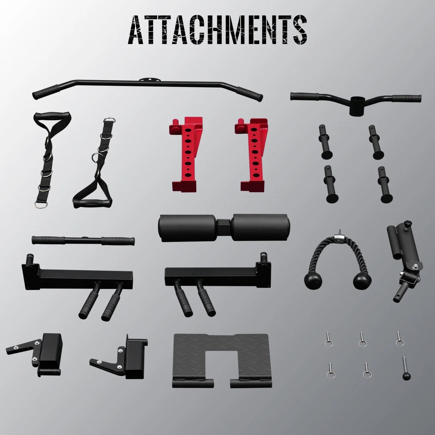 Smith Machine Home Gym, 2200 Lbs Power Rack Cage with Cable Crossover, Weight Bar, 360° Landmine, Barbell Holders and Other Attachments, Total Body Strength Training Cage