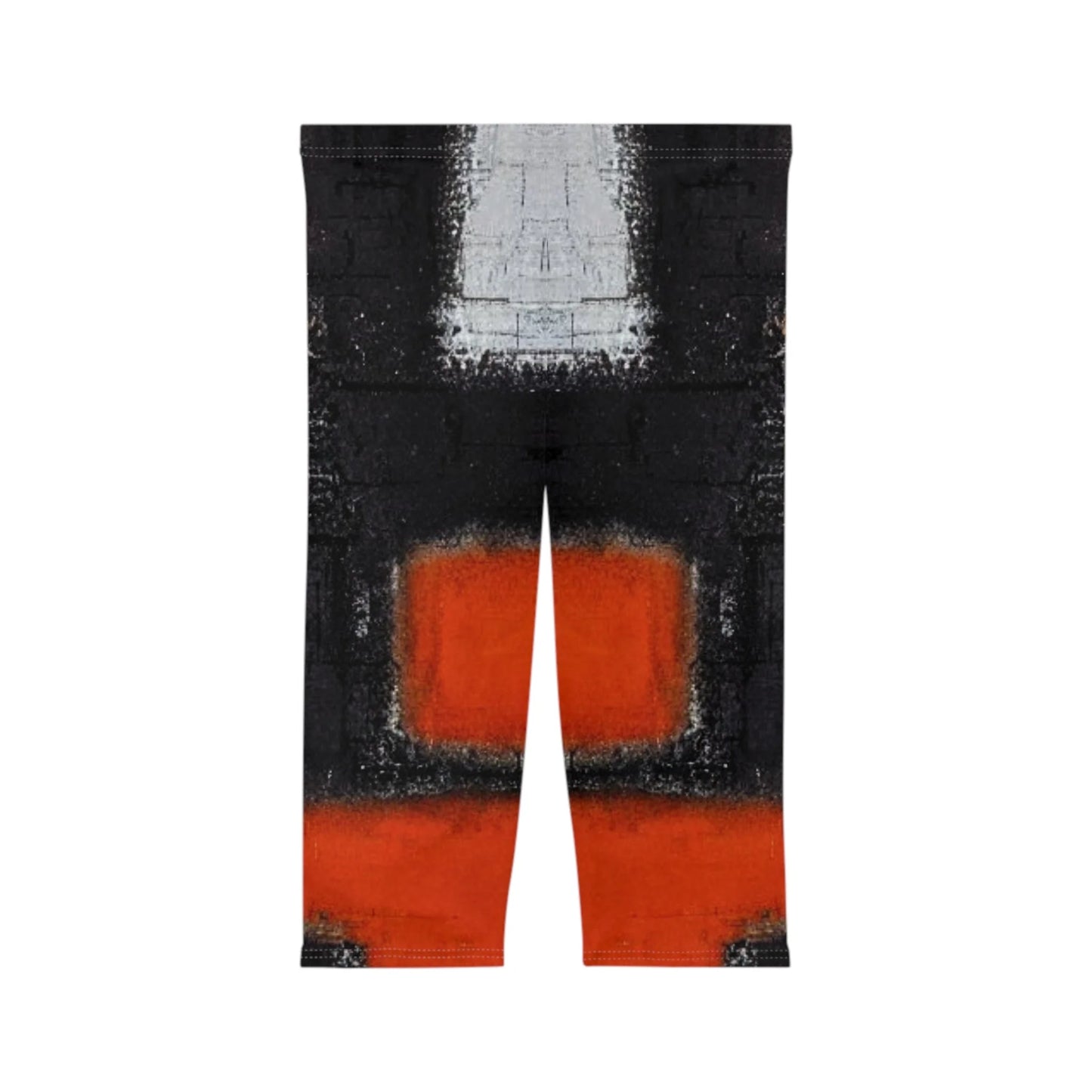 Women’S Capri Leggings RED ORANGE by Queennoble