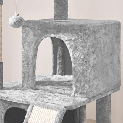 Cat Tree Cat Tower 36-Inch Kitten Stand House Condo with Double Condos, Large Plush Perch & Scratching Board Kitty Furniture Play Center for Indoor Cats Activity