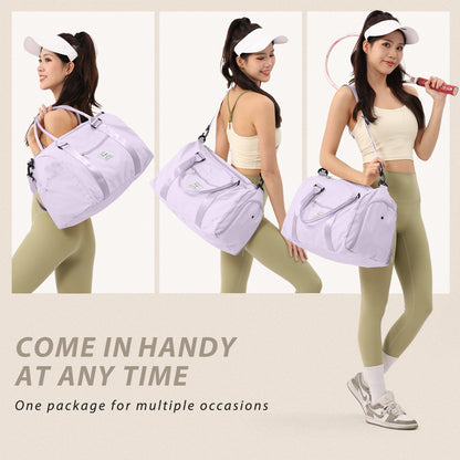 Gym Bag Womens Mens with Shoes Compartment and Wet Pocket,Travel Duffel Bag for Women for Plane,Sport Gym Tote Bags Swimming Yoga,Waterproof Weekend Overnight Bag Carry on Bag Hospital Holdalls