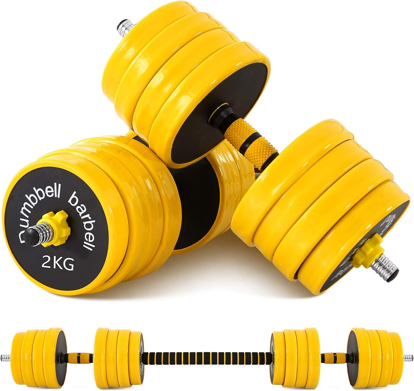 Weights, Dumbbell Set, Kettlebells, Adjustable Dumbbells, Barbell Weight Set, 20-40-50-70LB 3-In-1 Set, Non-Slip, All-Purpose