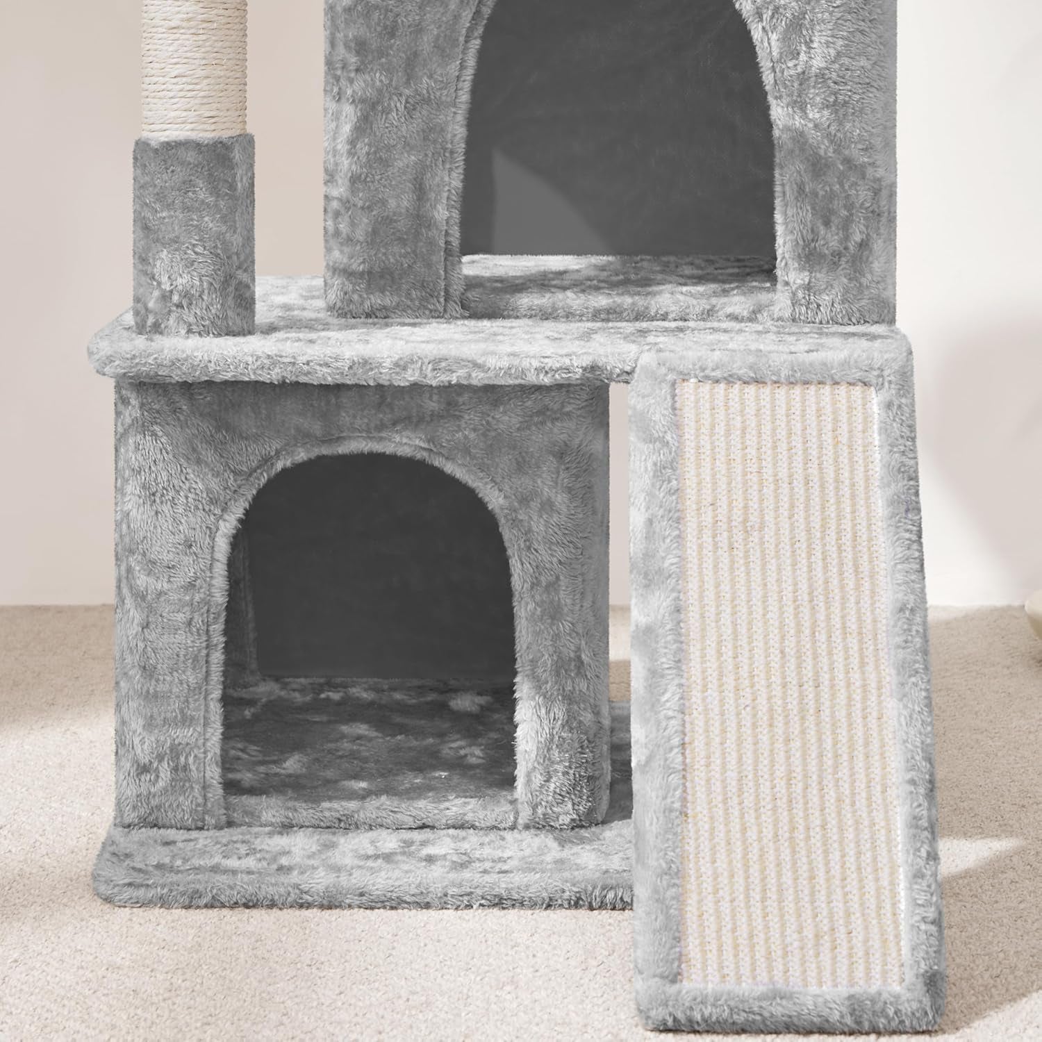Cat Tree Cat Tower 36-Inch Kitten Stand House Condo with Double Condos, Large Plush Perch & Scratching Board Kitty Furniture Play Center for Indoor Cats Activity
