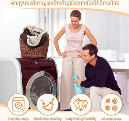 Waterproof Bed Blanket, Washable Leakproof Bed Cover for Couples, Reversible Protector Blanket for Couch Sofa, Stain Proof Blanket Pad for Adults, 80X60 Inches, Brown