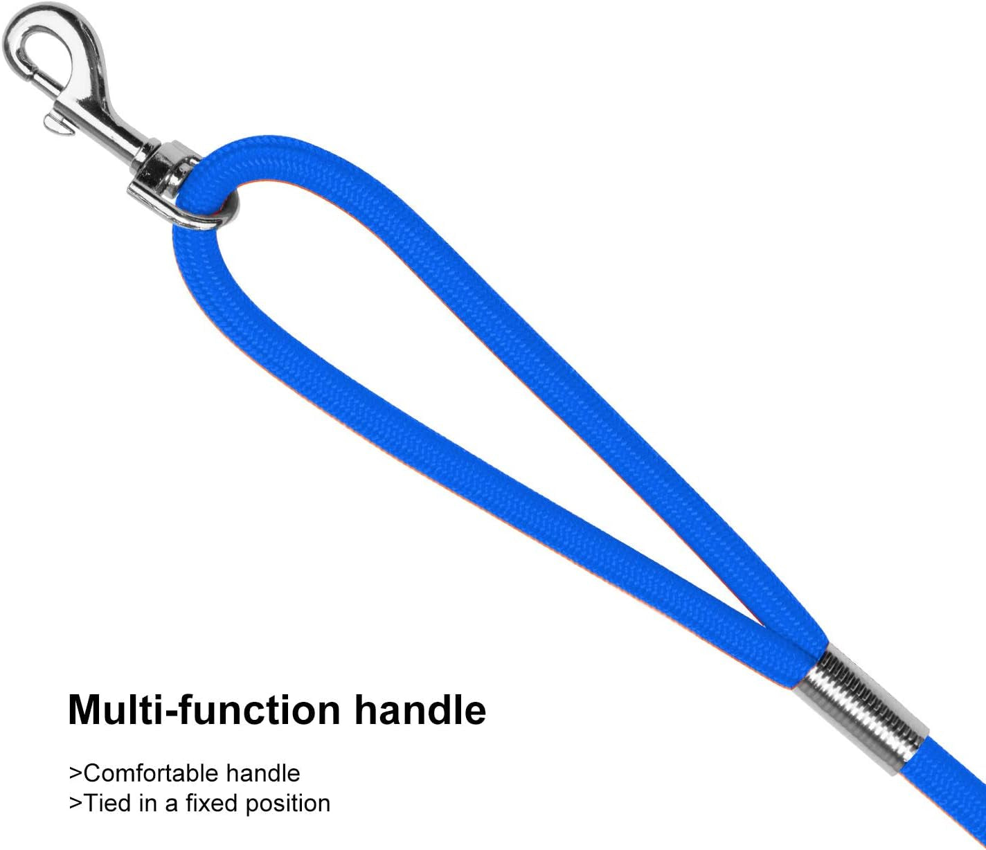 Check Cord Large,Medium Small Dogs/Puppy Obedience Recall Training Agility Lead - 15Ft 30Ft 50Ft Training Leash(15Ft, Blue)