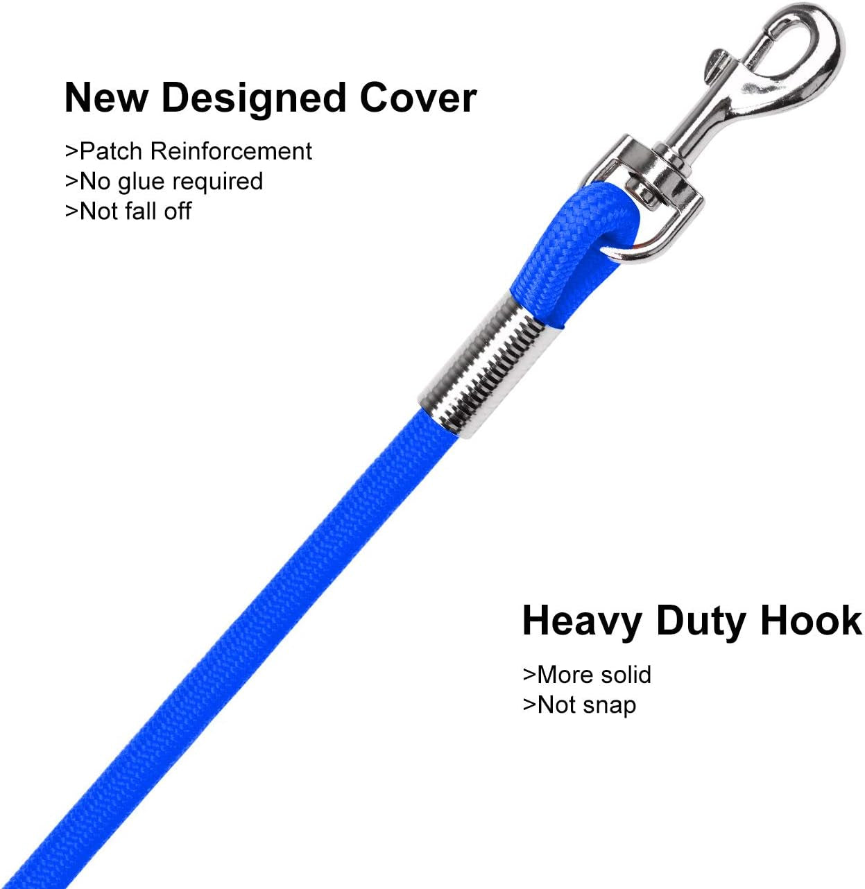 Check Cord Large,Medium Small Dogs/Puppy Obedience Recall Training Agility Lead - 15Ft 30Ft 50Ft Training Leash(15Ft, Blue)