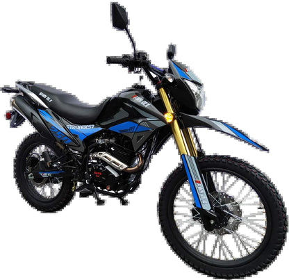 Hawk DLX 250 EFI Fuel Injection 250Cc Endure Dirtbike Motorcycle RPS Enduro Bike Hawk Deluxe 5 SPEED Dual Sports Street Bike Motorcycle (Black Color)