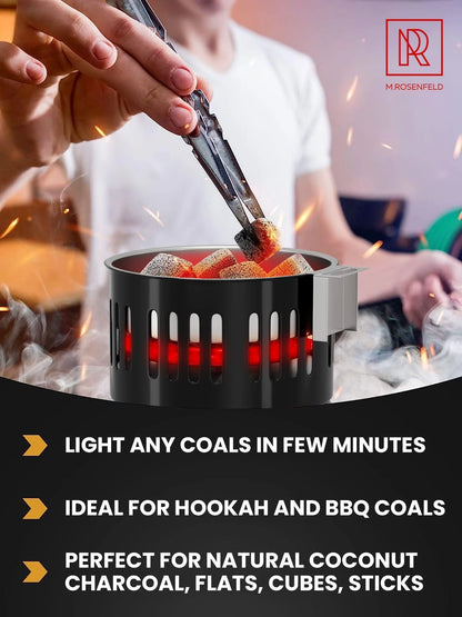 Premium Hookah Coal Burner Black Burner for Hookah 800W FIRE Tower