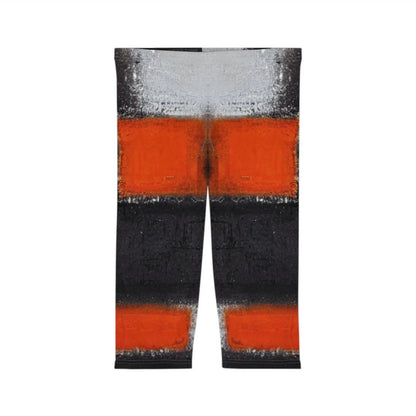 Women’S Capri Leggings RED ORANGE by Queennoble