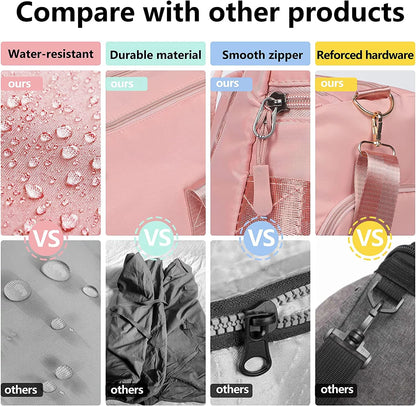 30L Gym Bag Womens Mens with Shoes Compartment and Wet Pocket,Travel Duffel Bag for Women for Plane,Sport Gym Tote Bags Swimming Yoga,Waterproof Weekend Overnight Bag Carry on Bag Hospital Holdalls